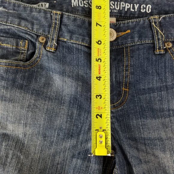 Mossimo Jeans Juniors 7 Short Low Rise Womens Fit 6 Skinny Distressed Blue Denim - Picture 4 of 13